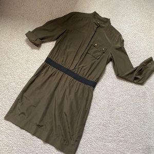 Banana Republic olive green shirt dress